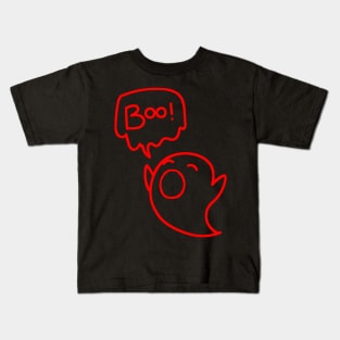 Cute Ghost Minimalist Aesthetic Halloween Design Kids T-Shirt